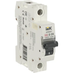IEK ARMAT Автоматический выключатель M06N 1P D 20А - AR-M06N-1-D020 IEK ARMAT Автоматический выключатель M06N 1P D 20А - AR-M06N-1-D020