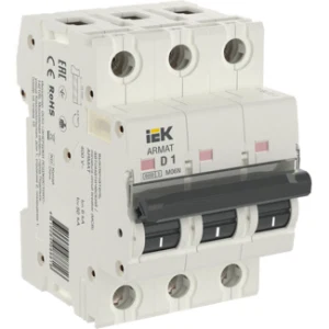 IEK ARMAT Автоматический выключатель M06N 3P D 1А - AR-M06N-3-D001 IEK ARMAT Автоматический выключатель M06N 3P D 1А - AR-M06N-3-D001