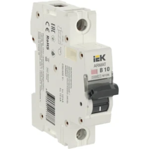 IEK ARMAT Автоматический выключатель M10N 1P B 10А - AR-M10N-1-B010 IEK ARMAT Автоматический выключатель M10N 1P B 10А - AR-M10N-1-B010