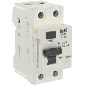 IEK ARMAT Выключатель дифференциального тока R10N 2P 40А 30мА тип A - AR-R10N-2-040A030 IEK ARMAT Выключатель дифференциального тока R10N 2P 40А 30мА тип A - AR-R10N-2-040A030
