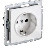 IEK BRITE Розетка 1-местная с заземлением с защитными шторками 16А в сборе РСР14-1-0-БрБ белый