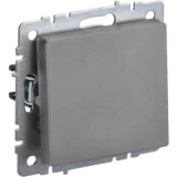 IEK BRITE Выключатель 1-клавишный 10А ВС10-1-0-БрС сталь