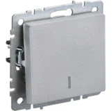 IEK BRITE Выключатель 1-клавишный с индикацией 10А ВС10-1-1-БрА алюминий