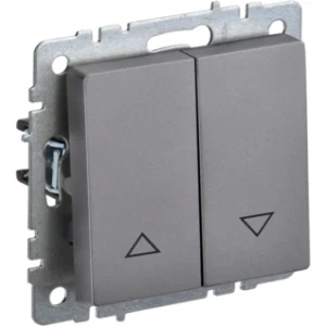 IEK BRITE Выключатель жалюзи 10А ВС10-1-5-БрС сталь - BR-V15-0-10-K46 IEK BRITE Выключатель жалюзи 10А ВС10-1-5-БрС сталь - BR-V15-0-10-K46