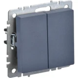 IEK BRITE Выключатель 2-клавишный проходной 10А ВС10-2-6-БрМ маренго