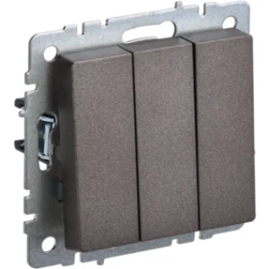 IEK BRITE Выключатель 3-клавишный 10А ВС10-3-0-БрТБ темная бронза - BR-V30-0-10-K45 IEK BRITE Выключатель 3-клавишный 10А ВС10-3-0-БрТБ темная бронза - BR-V30-0-10-K45