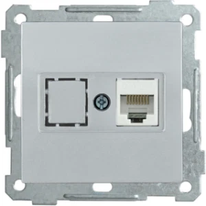 IEK Розетка компьютерная РК10-1-Б RJ45 Cat5e BOLERO серебряный - EKB15-01-K23 IEK Розетка компьютерная РК10-1-Б RJ45 Cat5e BOLERO серебряный - EKB15-01-K23