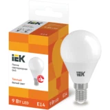 IEK Лампа светодиодная G45 шар 9Вт 230В 3000К E14