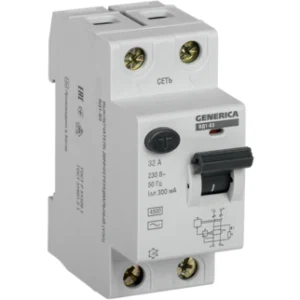 IEK Выключатель дифференциальный (УЗО) ВД1-63 2Р 32А 300мА GENERICA - MDV15-2-032-300 IEK Выключатель дифференциальный (УЗО) ВД1-63 2Р 32А 300мА GENERICA - MDV15-2-032-300