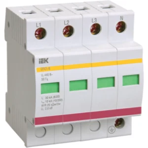 IEK Ограничитель импульсных перенапряжений ОПС1-D 4Р 5/10кА 230B - MOP20-4-D IEK Ограничитель импульсных перенапряжений ОПС1-D 4Р 5/10кА 230B - MOP20-4-D