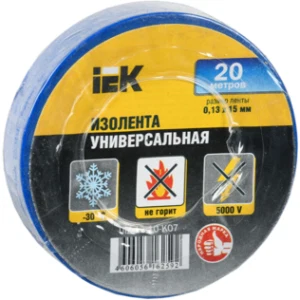 IEK Изолента 0,13х15мм синяя 20м ИЭК - UIZ-13-10-K07 IEK Изолента 0,13х15мм синяя 20м ИЭК - UIZ-13-10-K07
