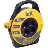 IEK Катушка УК10 с термозащитой 4 места 2P+PE/10м 3х1,5мм2 INDUSTRIAL